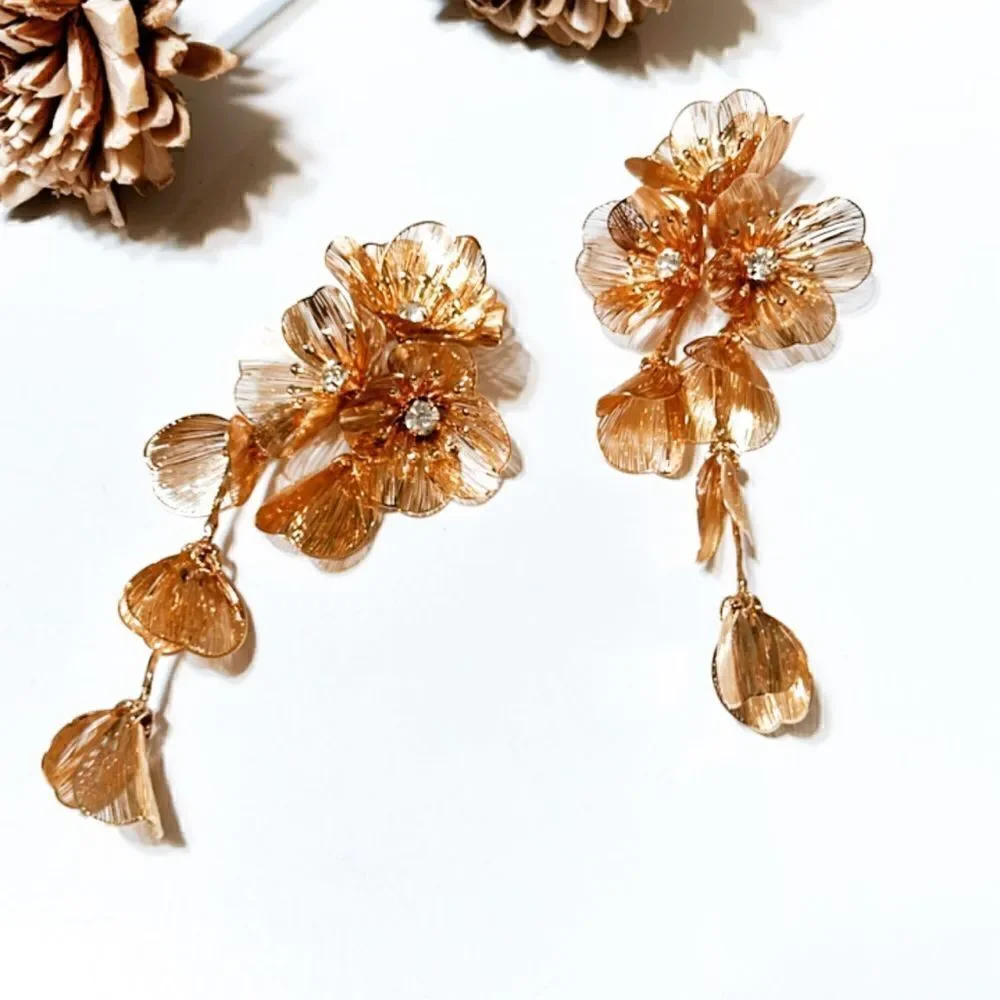 Flower statement  earrings M113 - Picture 2 of 7